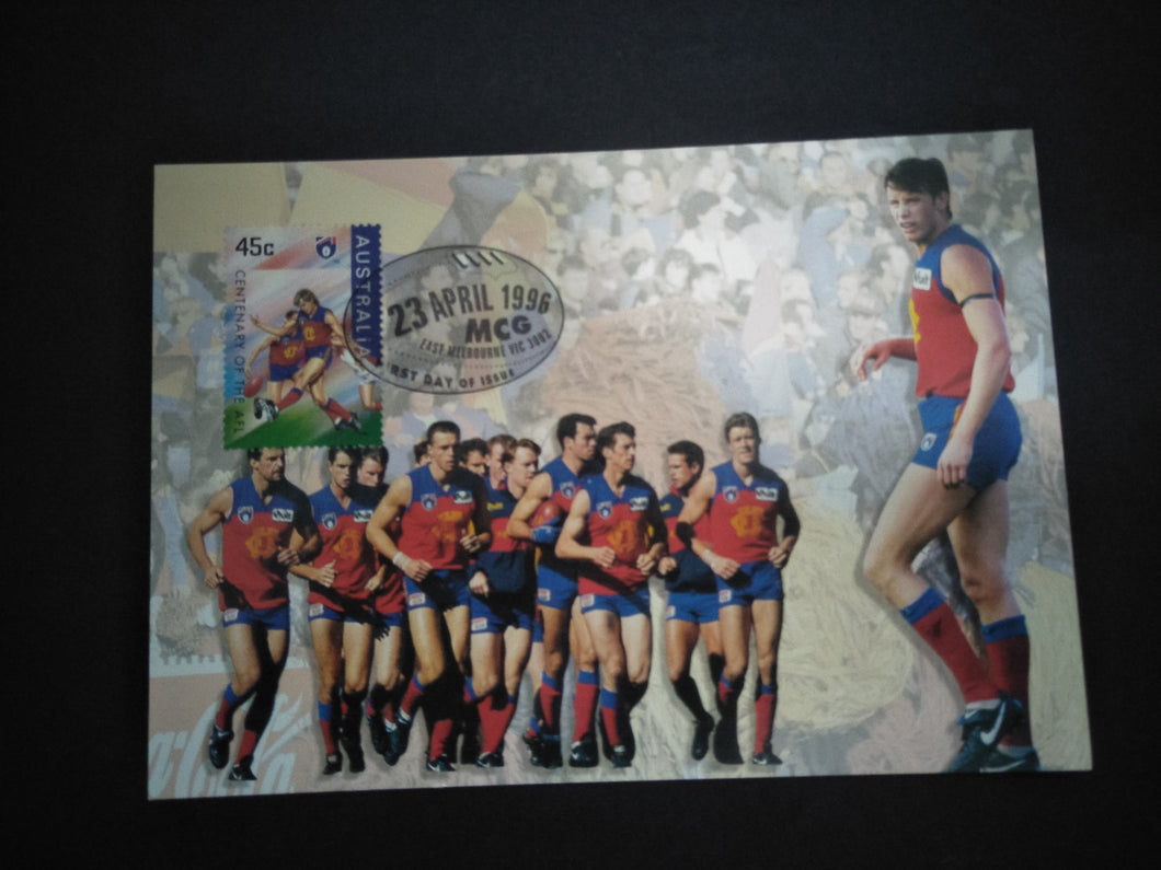 Fitzroy Lions Football Club AFL Centenary 1996 First Day Postcard