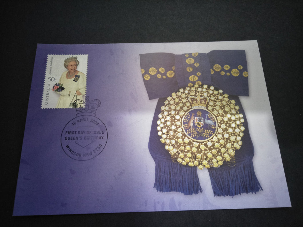 Queen's Sovereign's Badge 2008 First Day Issue Postcard