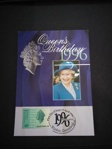 Queen's Birthday 1996 First Day Issue Postcard