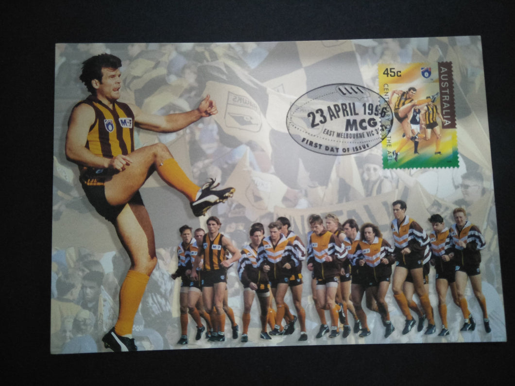 Hawthorne Hawks Football Club AFL Centenary 1996 First Day Postcard