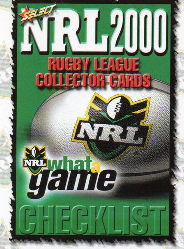 2000 Select NRL 2000 series Full Base Common Set