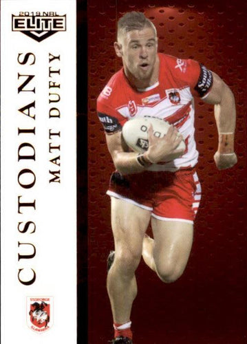 2019 TLA NRL Elite CUSTODIANS Matt Dufty DRAGONS C13/16