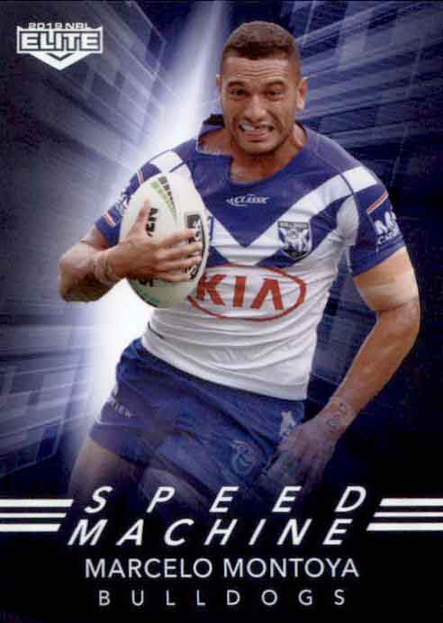 2019 TLA NRL Elite SPEED MACHINE Marcelo Montoya Canterbury Bulldogs SM05/32