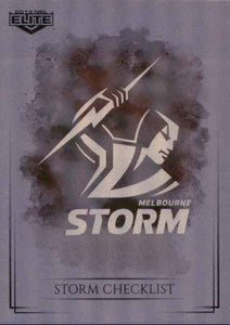 2019 TLA NRL Elite SILVER SPECIAL PARALLEL Checklist Logo Melbourne Storm SS55