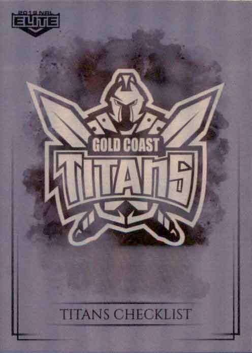 2019 TLA NRL Elite SILVER SPECIAL PARALLEL Checklist Logo Gold Coast Titans SS37