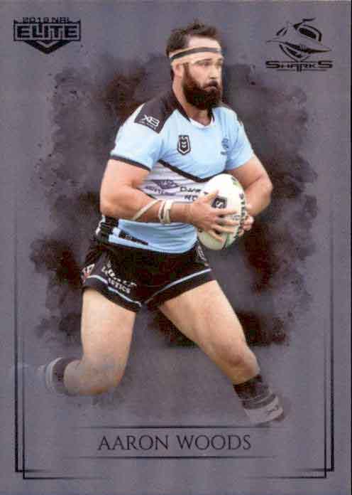 2019 TLA NRL Elite SILVER SPECIAL PARALLEL Aaron Woods Cronulla SHARKS SS36