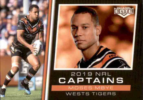 2019 TLA NRL Elite CAPTAINS Moses Mbye Wests Tigers CC16/18