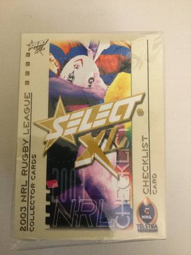 2003 Select NRL XL series Full Base Common Set