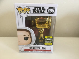 Star Wars - Princess Leia Gold Chrome SW19 2019 Galactic Convention US Exclusive Pop! Vinyl #295