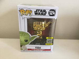 Star Wars - Yoda Gold Chrome SW19 2019 Galactic Convention US Exclusive Pop! Vinyl #124
