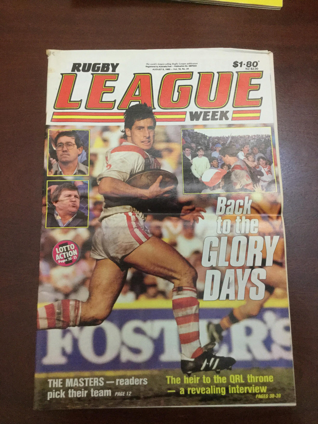 1985 Rugby League Week Magazine August 8 1985 - Vol 16 No. 24