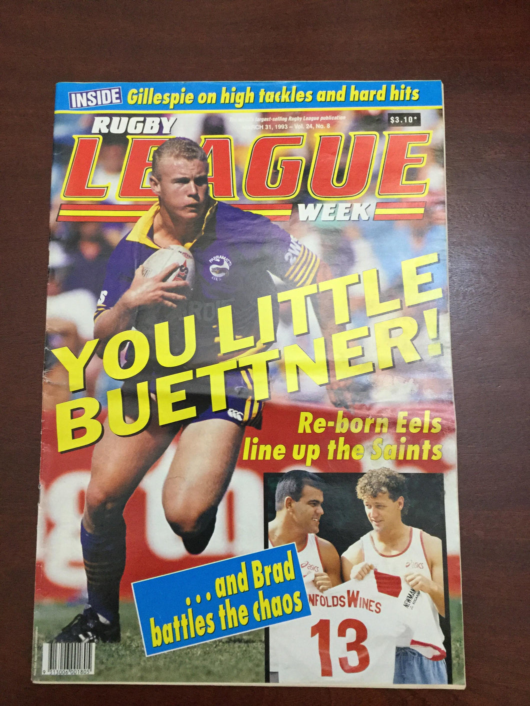 1993 Rugby League Week Magazine March 31 1993 - Vol 24 No. 8
