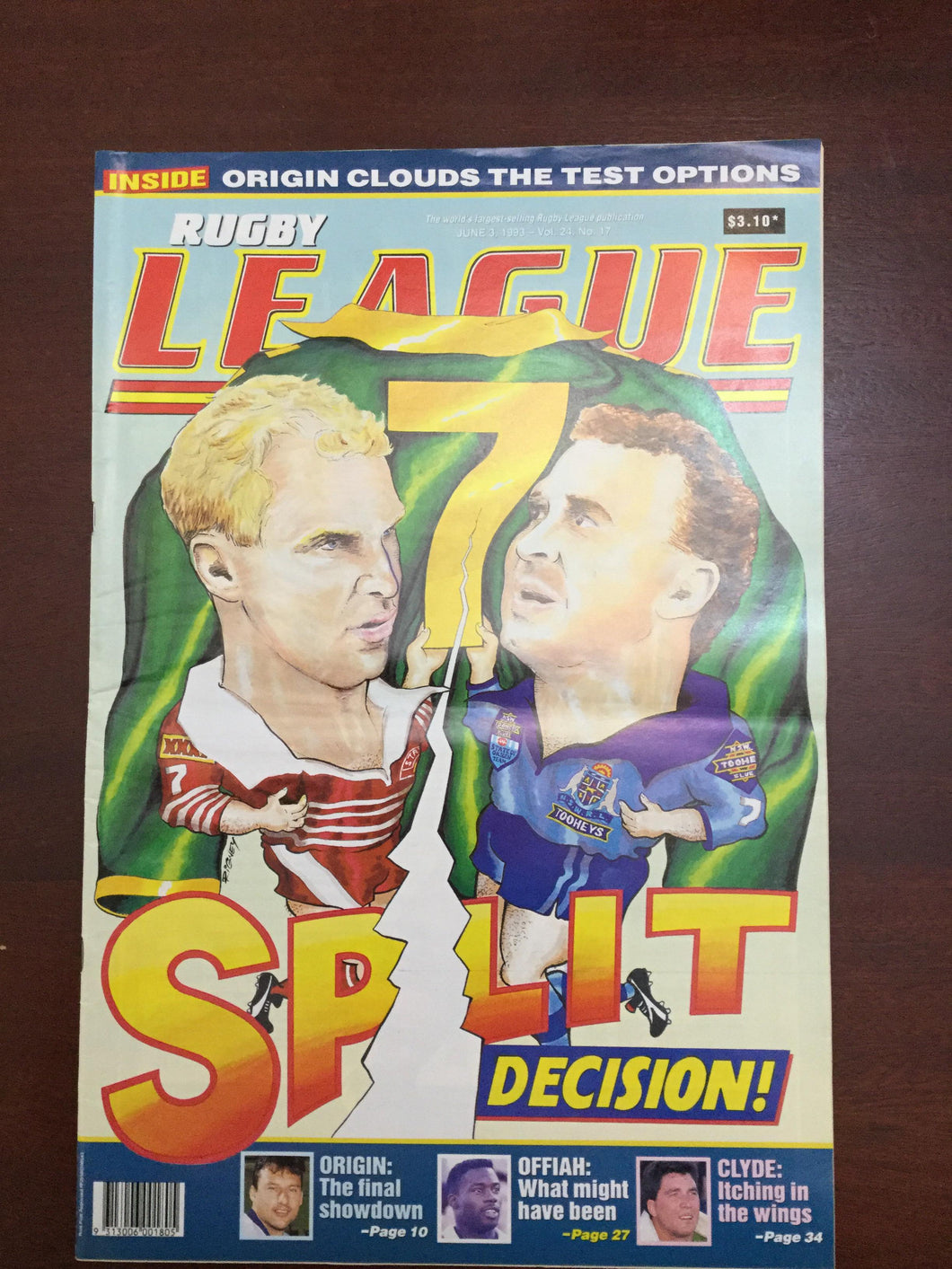 1993 Rugby League Week Magazine June 3 1993 - Vol 24 No. 17