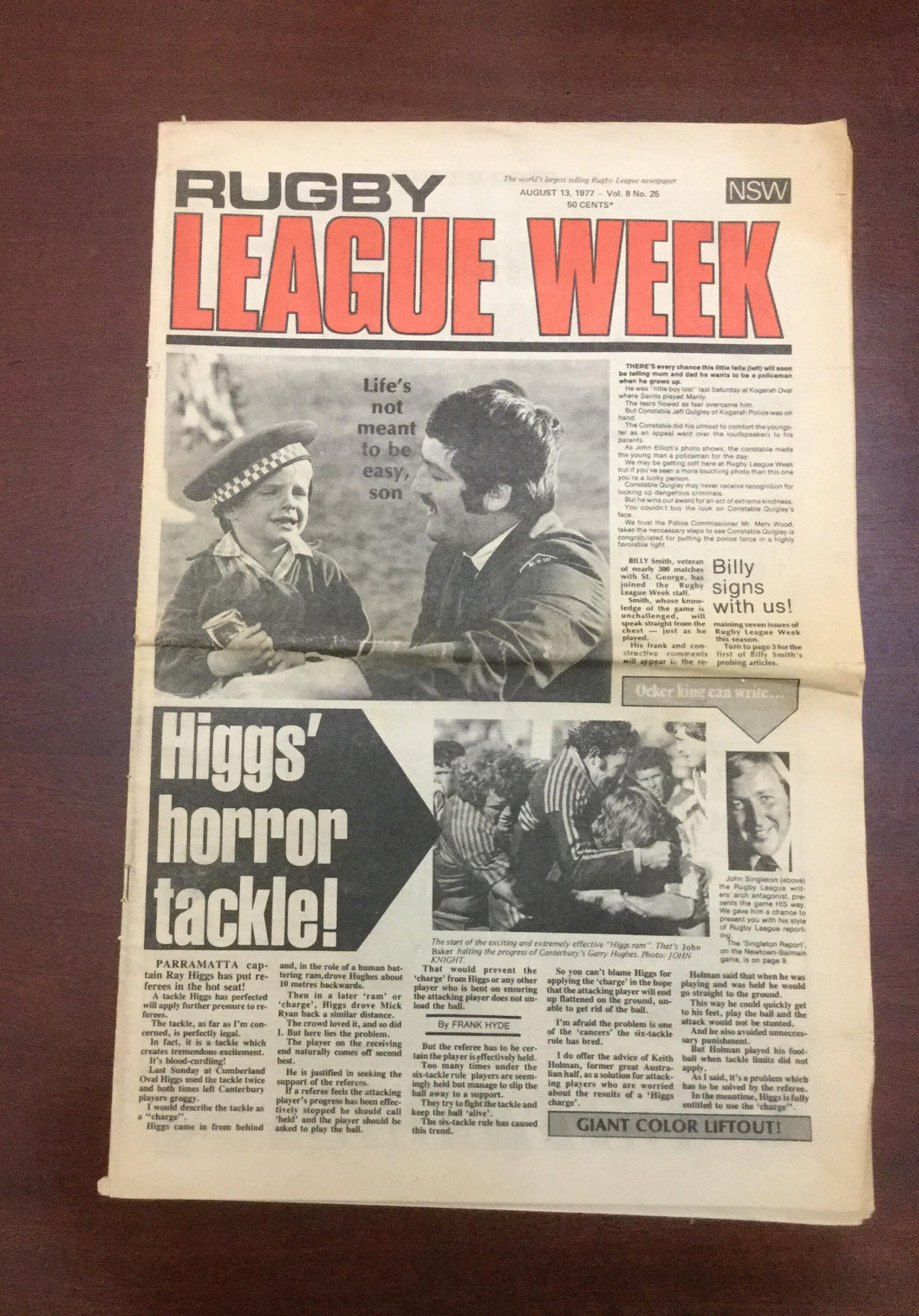 1977 Rugby League Week Magazine August 13, 1977 - Vol 8 No. 25