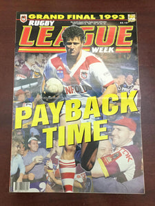 1993 Rugby League Week Magazine September 22 1993 - Vol 24 No. 33 GRAND FINAL EDITION