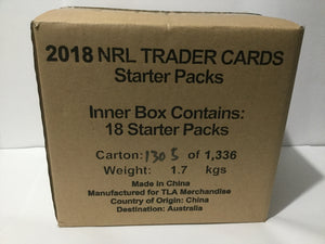 2018 TLA NRL Traders Cards Starter Packs BOX of 18 packs