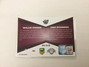 2015 NRL Elite QUADS Willie Mason Tom Symonds MANLY EQ12/32 #42/65