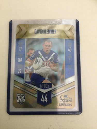 2018 NRL Xtreme Gold Parallel David Klemmer Canterbury Bulldogs #GP005