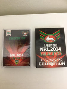2014 NRL Premiers South Sydney Rabbitohs Premiership GREEN & RED card set