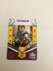 2018 NRL Xtreme Tevita Pangai Jnr Brisbane Broncos Signature Card