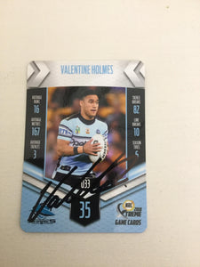 2018 NRL Xtreme Valentine Holmes Cronulla Sharks Signature Card