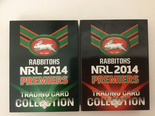 2014 NRL Premiers South Sydney Rabbitohs Premiership GREEN & RED card set