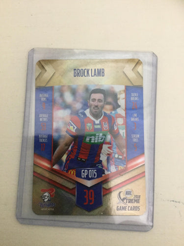 2018 NRL Xtreme Gold Parallel Brock Lamb Newcastle Knights #GP015