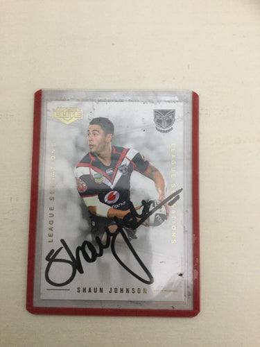 2013 NRL Elite LEAGUE SENSATIONS SIGNATURE Shaun Johnson Warriors LS15/16 #104/130