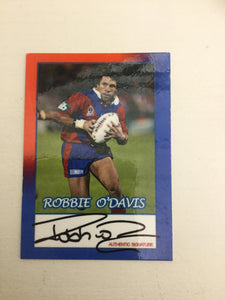 2014 NRL Collectormania Signature Card Robbie O'Davis Newcastle Knights #40/50