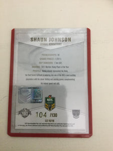 2013 NRL Elite LEAGUE SENSATIONS SIGNATURE Shaun Johnson Warriors LS15/16 #104/130