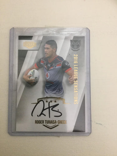 2016 NRL Elite LEAGUE SENSATIONS SIGNATURE Roger Tuivasa-Sheck  Warriors LS15/16 #124/130