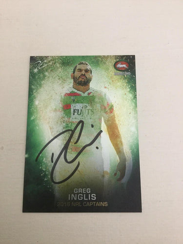 2016 TLA NRL Elite 2016 Captain Greg Inglis C12/18 Signed by Artist David Cain LIMITED