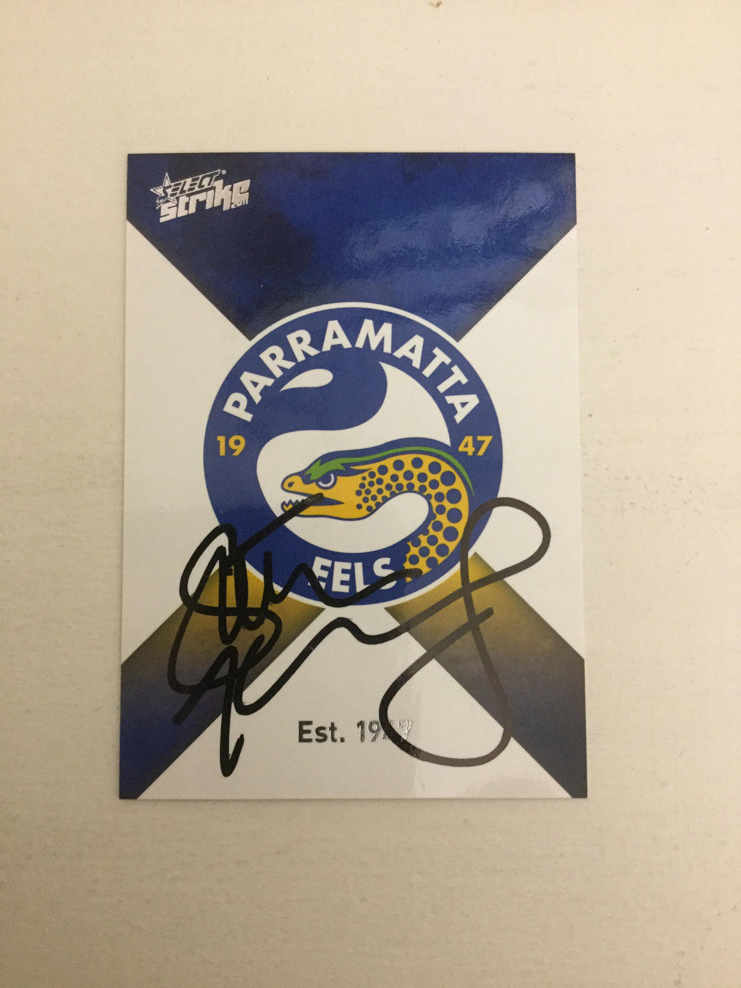 2011 Select Strike Stephen Kearney Parramatta Eels LOGO card Personally Signed