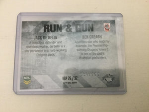 2016 NRL Elite RUN & GUN Parallel Jack De Belin & Ben Creagh Dragons RGP26/32  #30/100
