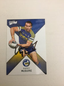 2011 Select Strike Casey McGuire Parramatta Eels Personally Signed Card