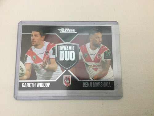 2016 NRL Traders DYNAMIC DUO Gareth Widdop / Benji Marshall Dragons DD5/5  #43/100