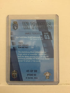 2019 TLA NRL Traders Player In Focus James Tedesco #43 NSW