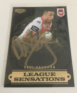 2019 TLA NRL Elite League Sensations Black Signature Paul Vaughan #29/40