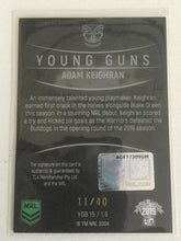 2019 TLA NRL Elite Young Guns Black Signature Adam Keighran #11/40