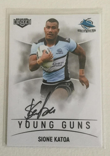 2019 TLA NRL Elite Young Guns Signature Sione Katoa SHARKS #68/90