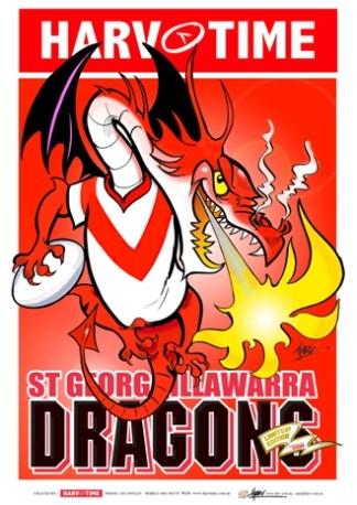 St George Illawarra Dragons, NRL Mascot Harv Time Poster #22