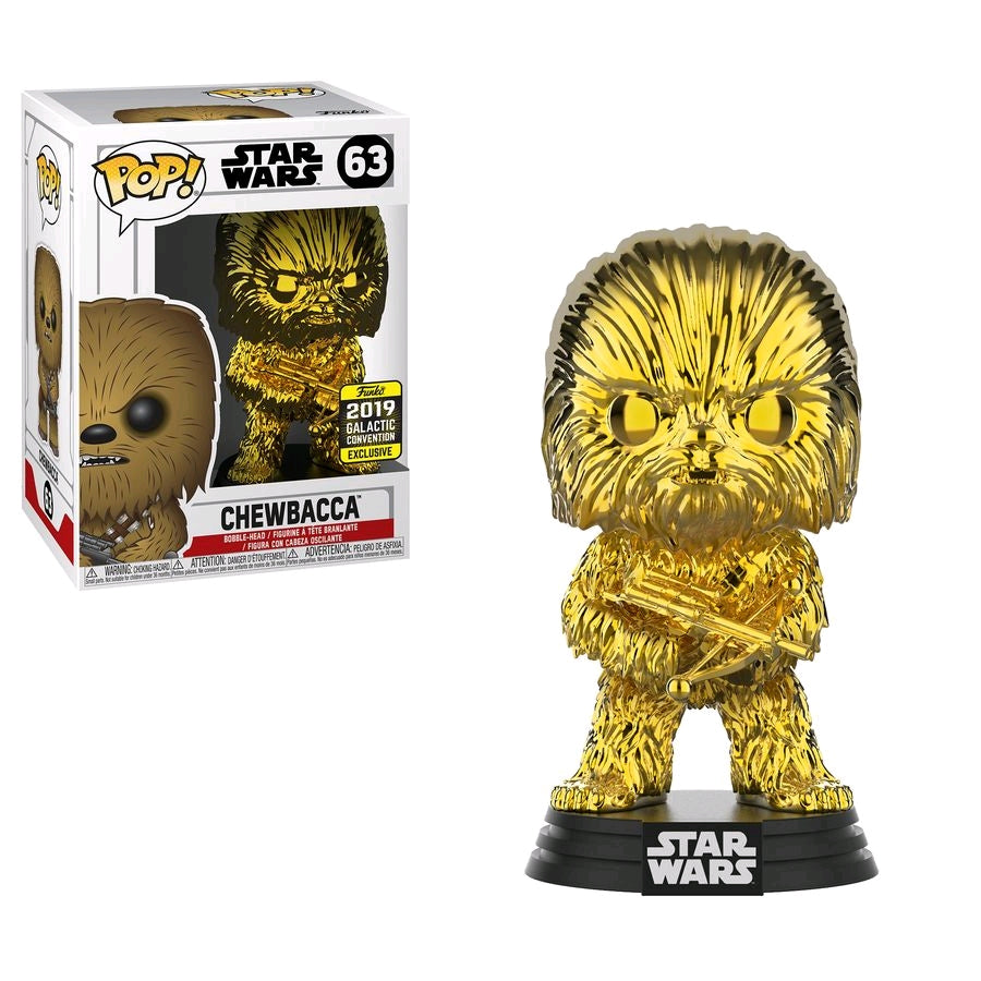 Star Wars - Chewbacca Gold Chrome SW19 2019 Galactic Convention US Exclusive Pop! Vinyl #63