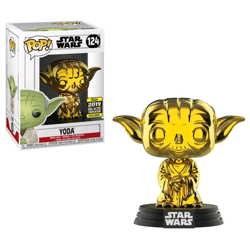 Star Wars - Yoda Gold Chrome SW19 2019 Galactic Convention US Exclusive Pop! Vinyl #124