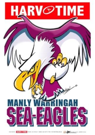 Manly Sea Eagles, NRL Mascot Harv Time Poster