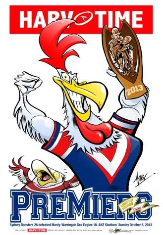 Roosters, 2013 NRL Premiers, Harv Time Poster #13