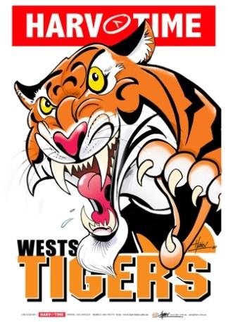 Wests Tigers, NRL Mascot Harv Time Poster