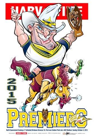 Cowboys, 2015 NRL Premiers, Harv Time Poster #13